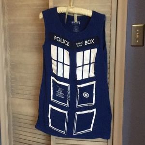 Dr. Who police police box/tardis tunic top